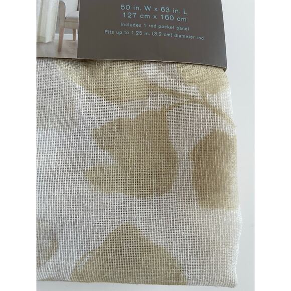 Urban Habitat Kimball Print Sheer Curtains - Taupe 1 Panel 50 x 63 inches - Picture 6 of 8